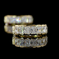 14K Yellow Gold Huggie Earrings with Half-Bezel Set Radiant Cut Lab Diamonds - 1.05 Carats Total Diamond Weight - Covaloro Fine Jewelry