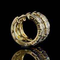14K Yellow Gold Huggie Earrings with Half-Bezel Set Radiant Cut Lab Diamonds - 2.07 Carat Total Diamond Weight - Covaloro Fine Jewelry