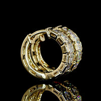 14K Yellow Gold Huggie Earrings with Half Bezel Set Radiant Cut Natural Diamonds - 1.98 Carat Total Diamond Weight - Covaloro Fine Jewelry