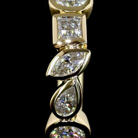14K Yellow Gold Huggie Earrings with Mixed Princess, Marquise, Pear, and Round Lab Diamonds - 0.88 Carats Total Diamond Weight - Covaloro Fine Jewelry
