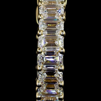 14K Yellow Gold Huggie Earrings with Prong Set Emerald Cut Lab Diamonds - 1.50 Carats Total Diamond Weight - Covaloro Fine Jewelry