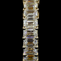 14K Yellow Gold Huggie Earrings with Prong-Set Emerald Cut Lab Diamonds - 1.54 Carats Total Diamond Weight - Covaloro Fine Jewelry