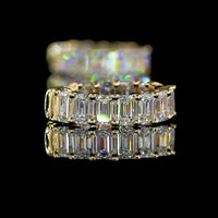 14K Yellow Gold Huggie Earrings with Prong-Set Emerald Cut Lab Diamonds - 1.94 Carat Total Diamond Weight - Covaloro Fine Jewelry