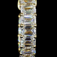 14K Yellow Gold Huggie Earrings with Prong-Set Emerald Cut Lab Diamonds - 1.97 Carat Total Diamond Weight - Covaloro Fine Jewelry