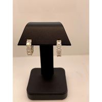 14K Yellow Gold Huggie Earrings with Prong Set Emerald Cut Lab Diamonds - 6.77 Carats Total Diamond Weight (E-F VS2) - Covaloro Fine Jewelry