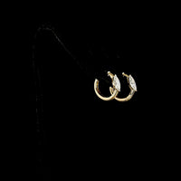 14K Yellow Gold Huggie Earrings with Prong-Set Marquise Cut Lab Diamonds - 1.05 Carat Total Weight - Covaloro Fine Jewelry