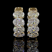 14K Yellow Gold Huggie Earrings with Prong Set Oval Cut Lab Diamonds - 5.13 Carat Total Weight (E-F Color, VS Clarity) - Covaloro Fine Jewelry