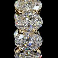 14K Yellow Gold Huggie Earrings with Prong Set Oval Cut Lab Diamonds - 5.13 Carat Total Weight (E-F Color, VS Clarity) - Covaloro Fine Jewelry