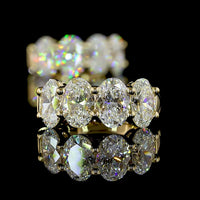 14K Yellow Gold Huggie Earrings with Prong-Set Oval Natural Diamonds - 3.03 Carats Total Diamond Weight - Covaloro Fine Jewelry
