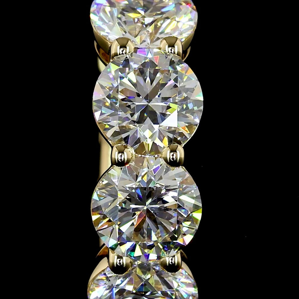 14K Yellow Gold Huggie Earrings with Prong Set Round Lab Diamonds - 1.93 Carats Total Diamond Weight - Covaloro Fine Jewelry