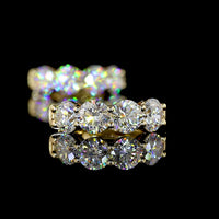 14K Yellow Gold Huggie Earrings with Prong Set Round Lab Diamonds - 1.93 Carats Total Diamond Weight - Covaloro Fine Jewelry