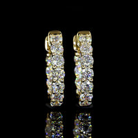 14K Yellow Gold Huggie Earrings with Round Brilliant Cut Lab Diamonds - 0.98 Carat Total Diamond Weight, E-F Color, VS1 Clarity - Covaloro Fine Jewelry