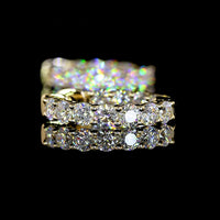 14K Yellow Gold Huggie Earrings with Round Brilliant Cut Lab Diamonds - 0.98 Carat Total Diamond Weight, E-F Color, VS1 Clarity - Covaloro Fine Jewelry