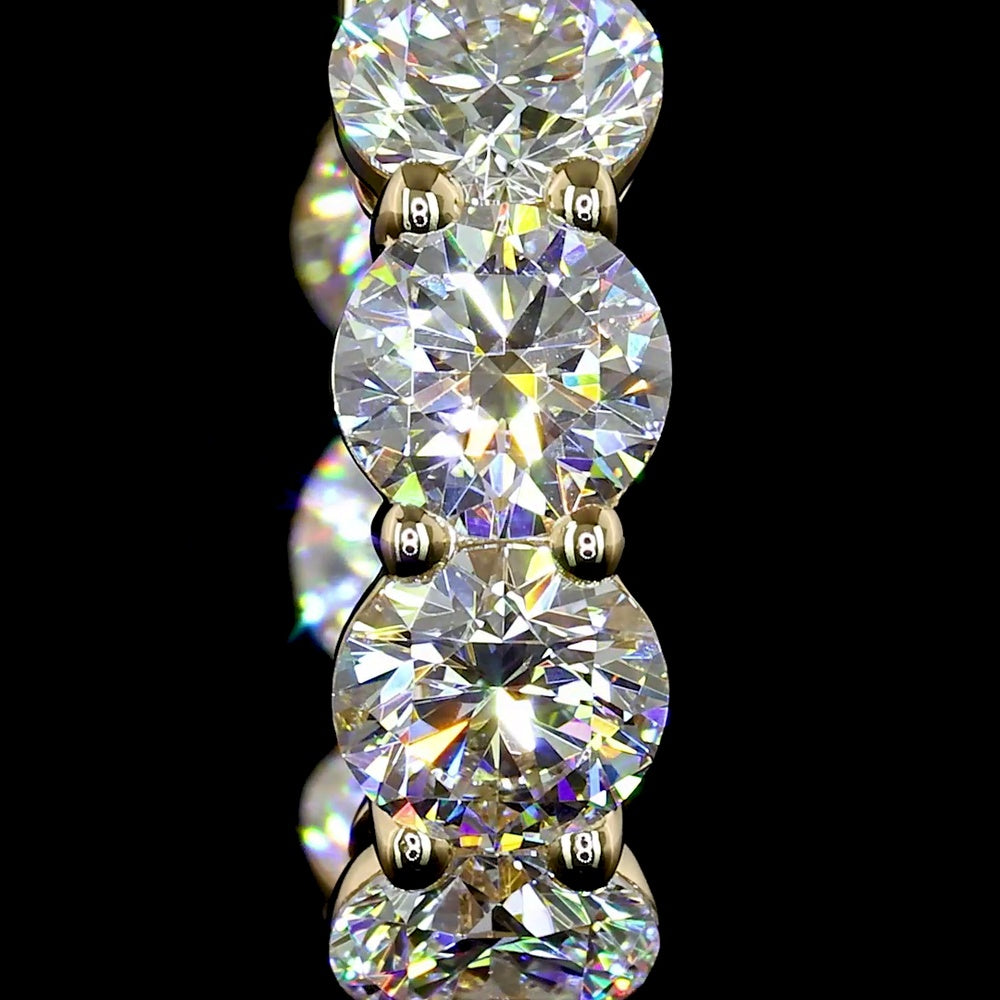 14K Yellow Gold Huggie Earrings with Round Brilliant Cut Lab Diamonds - 3.15 Carats Total Diamond Weight - Covaloro Fine Jewelry