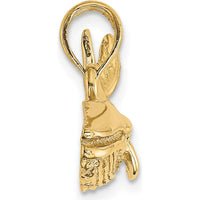 14K Yellow Gold Humpback Whale Pendant with Polished Textured Detailing by Oro Pregiato