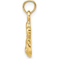 14K Yellow Gold "I HEART MY CAT" Themed Pendant Charm by Oro Pregiato