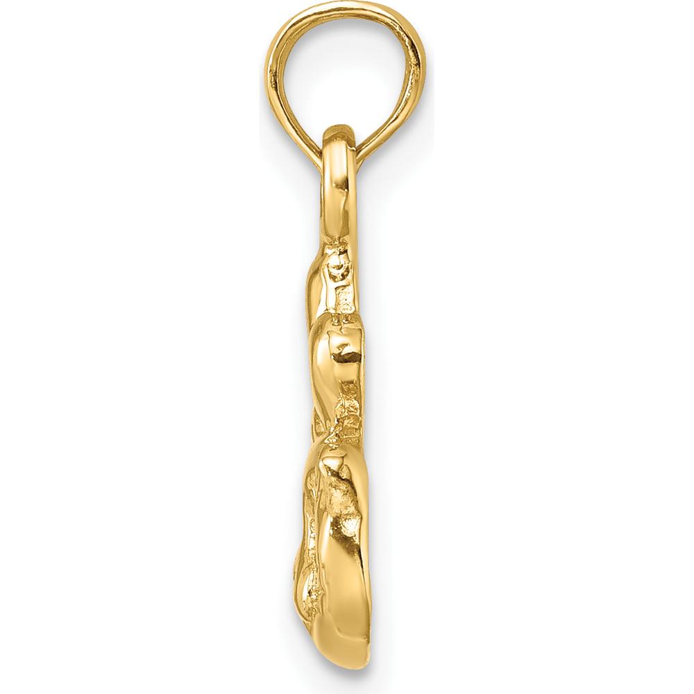 14K Yellow Gold "I HEART MY CAT" Themed Pendant Charm by Oro Pregiato