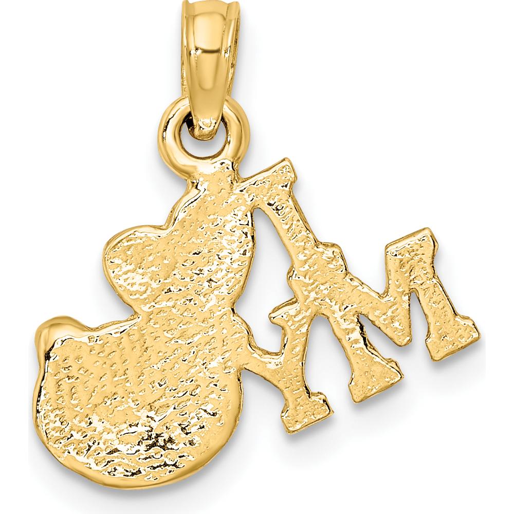 14K Yellow Gold "I HEART MY CAT" Themed Pendant Charm by Oro Pregiato