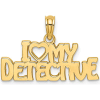 14K Yellow Gold "I HEART MY DETECTIVE" Themed Charm by Oro Pregiato