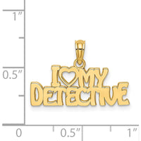 14K Yellow Gold "I HEART MY DETECTIVE" Themed Charm by Oro Pregiato