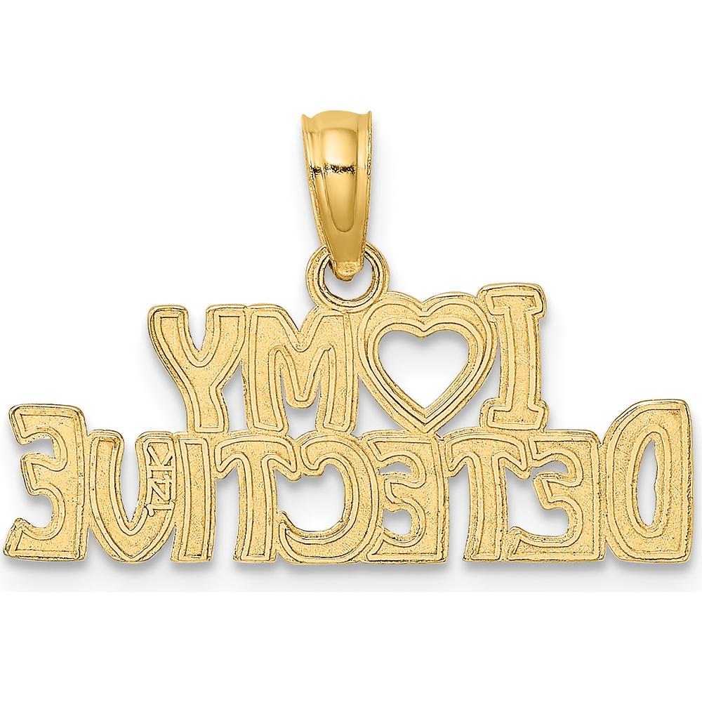 14K Yellow Gold "I HEART MY DETECTIVE" Themed Charm by Oro Pregiato