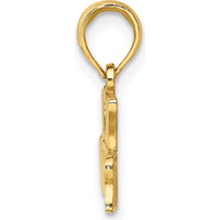14K Yellow Gold "I Heart My Firefighter" Themed Charm Pendant by Oro Pregiato
