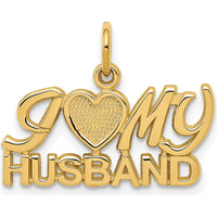 14K Yellow Gold I (Heart) MY HUSBAND Charm Pendant by Oro Pregiato