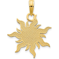 14K Yellow Gold "I Love My Sunshine" Sun Pendant with Epoxy Detailing by Oro Pregiato