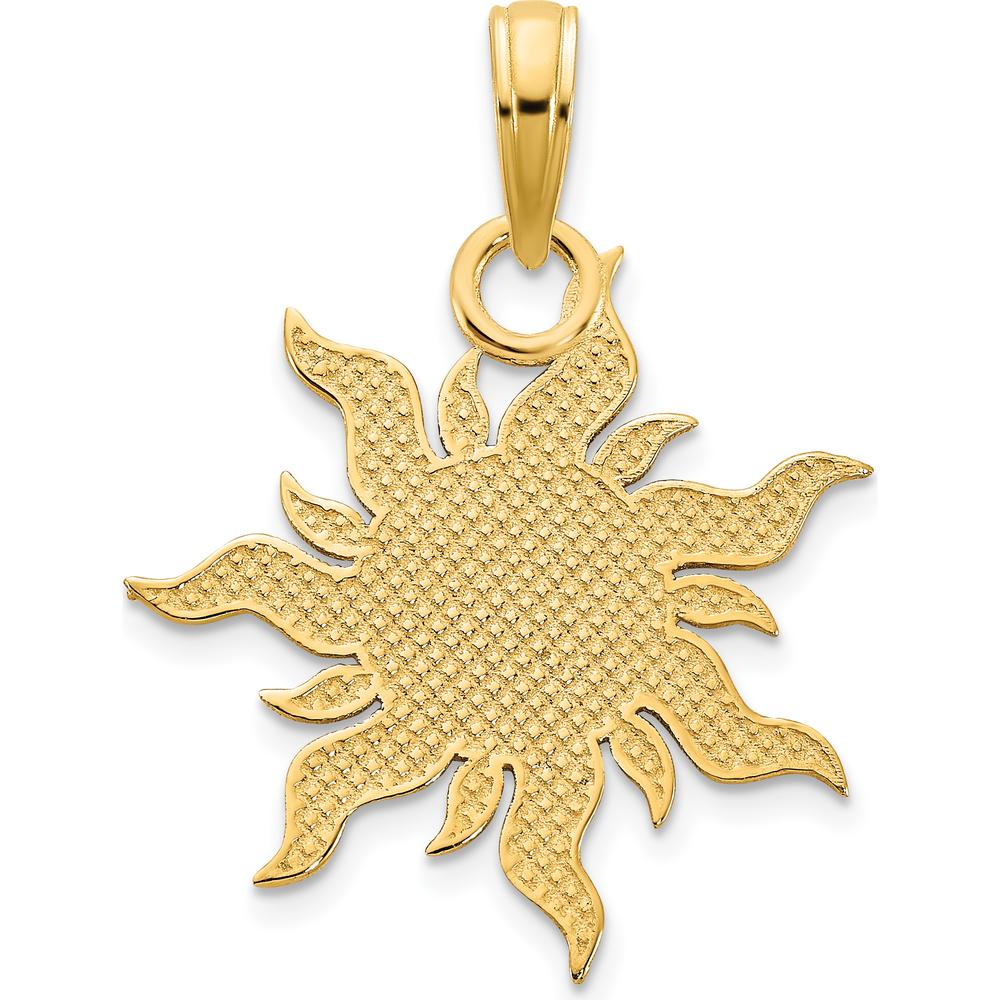 14K Yellow Gold "I Love My Sunshine" Sun Pendant with Epoxy Detailing by Oro Pregiato