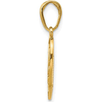 14K Yellow Gold I LOVE YOU 2-Piece Break-Apart Heart Charm - Polished Textured Finish by Oro Pregiato