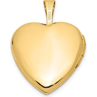 14K Yellow Gold "I Love You" Script Heart Locket Pendant with Satin Finish by Monteluci Fine Jewelry