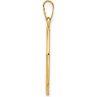 14K Yellow Gold Ichthus Fish Pendant - 26mm Length by Oro Pregiato