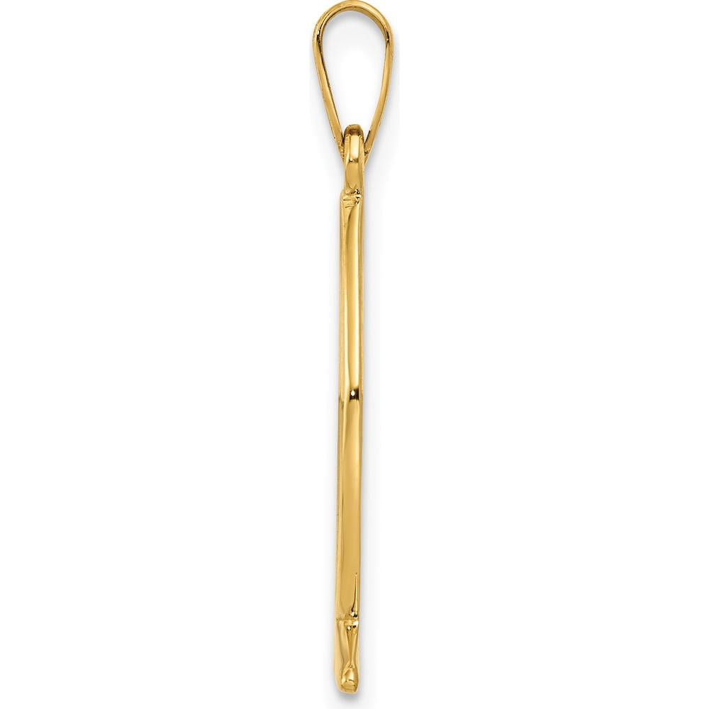 14K Yellow Gold Ichthus Fish Pendant - 26mm Length by Oro Pregiato