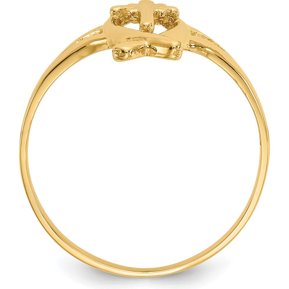 14K Yellow Gold Ichthus Ring with Cross - Faith-Inspired Religious Jewelry by Oro Pregiato