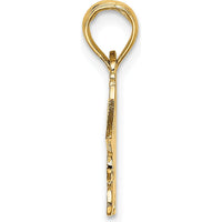 14K Yellow Gold "I'D RATHER BE FLYING" Themed Charm - Polished Finish by Oro Pregiato
