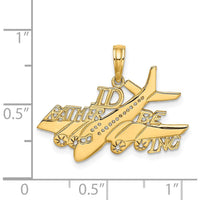 14K Yellow Gold "I'D RATHER BE FLYING" Themed Charm - Polished Finish by Oro Pregiato