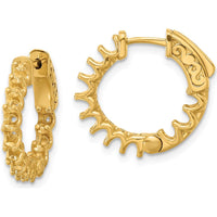 14K Yellow Gold In/Out Hoop Earrings with 1.41 Carat Total Gem Weight, Safety Clasp and Post Lock Closure by Oro Pregiato