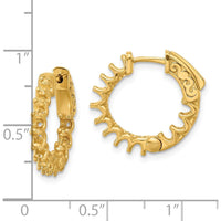 14K Yellow Gold In/Out Hoop Earrings with 1.41 Carat Total Gem Weight, Safety Clasp and Post Lock Closure by Oro Pregiato