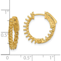 14K Yellow Gold In/Out Hoop Earrings with Safety Clasp - Polished Finish by Oro Pregiato