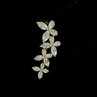 14K Yellow Gold Inclined Crawler Earrings with Marquise and Pear Shape Lab Grown Diamonds - 1.41 Carat Total Diamond Weight - Covaloro Fine Jewelry