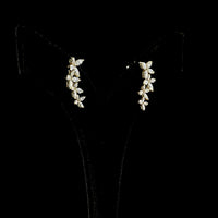 14K Yellow Gold Inclined Crawler Earrings with Marquise and Pear Shape Lab Grown Diamonds - 1.41 Carat Total Diamond Weight - Covaloro Fine Jewelry