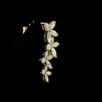 14K Yellow Gold Inclined Crawler Earrings with Marquise and Pear Shape Lab Grown Diamonds - 1.41 Carat Total Diamond Weight - Covaloro Fine Jewelry