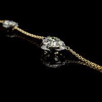 14K Yellow Gold Inclined Pear Shape Two Stone Pendant with Black Rhodium Accents - 2.63 Carat Total Weight Lab Diamonds (E-F Color, VS1 Clarity) - Covaloro Fine Jewelry