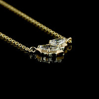 14K Yellow Gold Inclined Toi et Moi Pendant with Pear and Marquise Lab Diamonds - 0.39 Carat Total Weight - Covaloro Fine Jewelry
