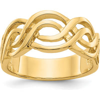 14K Yellow Gold Infinity Band Ring - Modern Tapered Design by Oro Pregiato