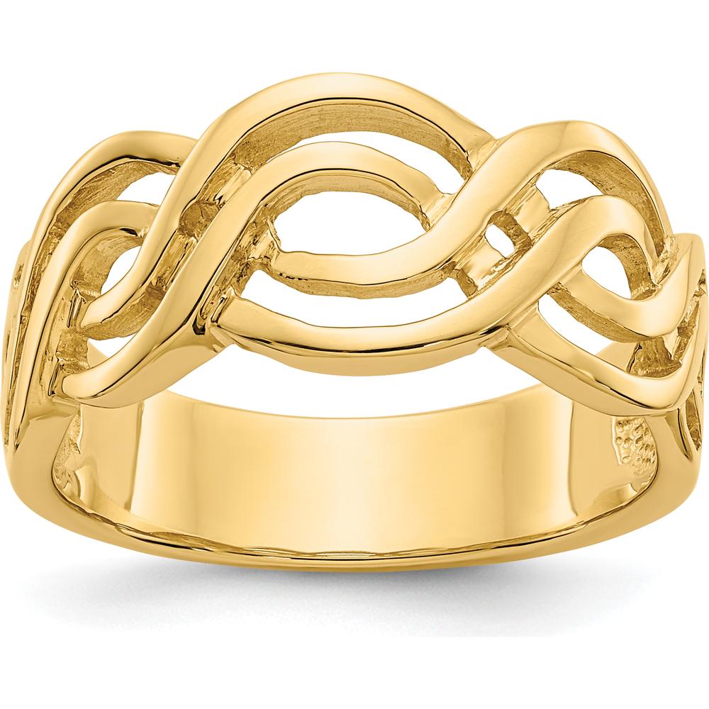 14K Yellow Gold Infinity Band Ring - Modern Tapered Design by Oro Pregiato