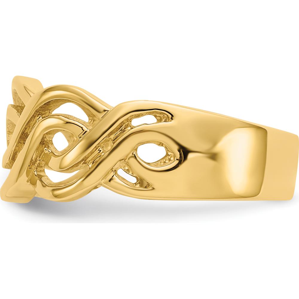 14K Yellow Gold Infinity Band Ring - Modern Tapered Design by Oro Pregiato