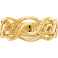14K Yellow Gold Infinity Band Ring - Modern Tapered Design by Oro Pregiato