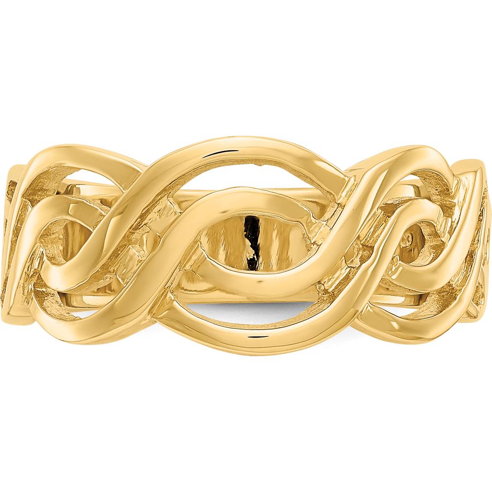 14K Yellow Gold Infinity Band Ring - Modern Tapered Design by Oro Pregiato