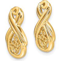 14K Yellow Gold Infinity Earring Jackets Mountings for Round Diamonds - 1.28 Carat Total Diamond Weight by Oro Pregiato